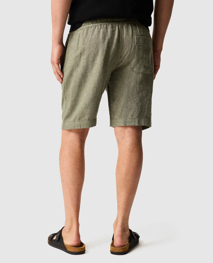 Short en lin Resort, 23 cm, ALGUE, Back