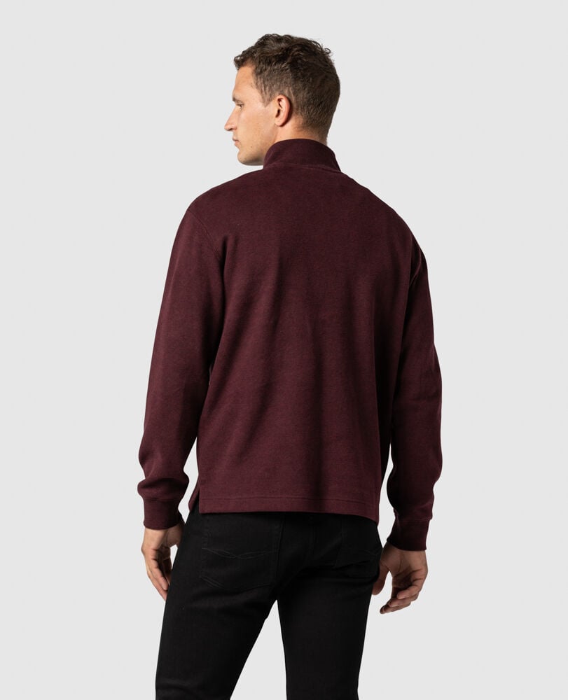 Alton Ave 1/4 Zip Sweatshirt, CLARET, Back