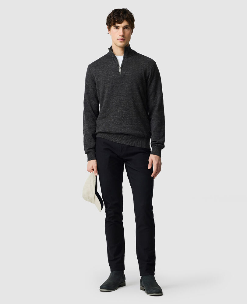 Fortrose 1/4 Zip Knit, ASCHGRAU, Off Front