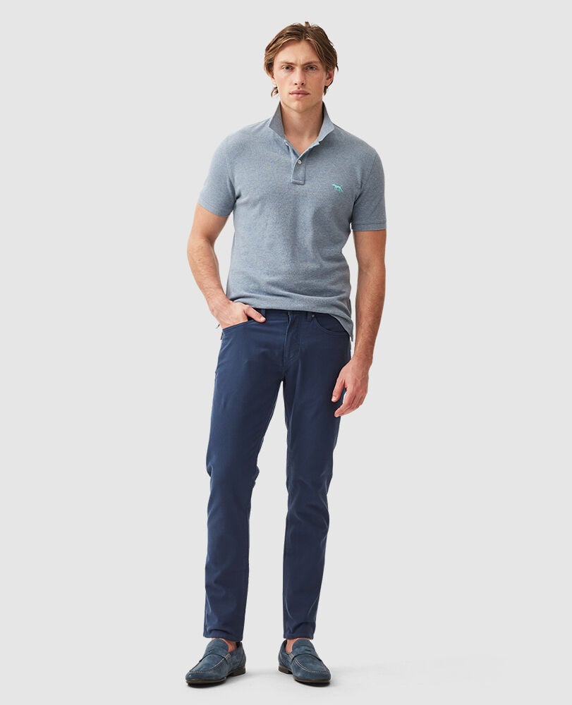 The Gunn Sports Fit Polo, STEEL BLUE, Off Front