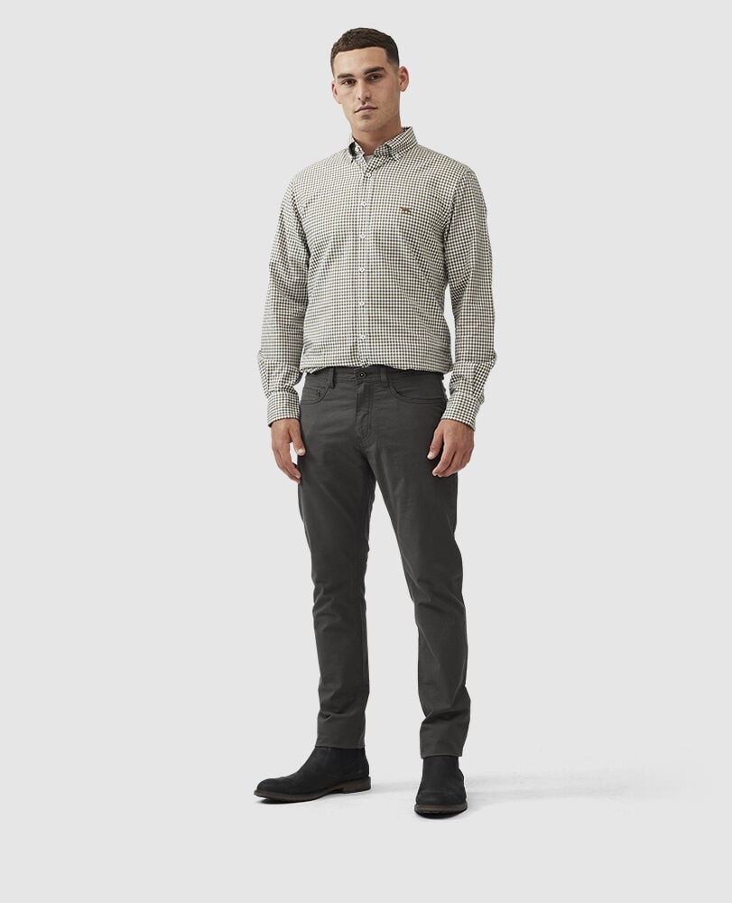 Gunn Straight Fit Jean, FOREST, Off Front