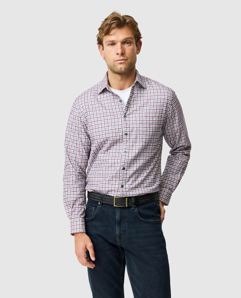 Gledknowe Sports Fit Shirt, MERLOT, Front