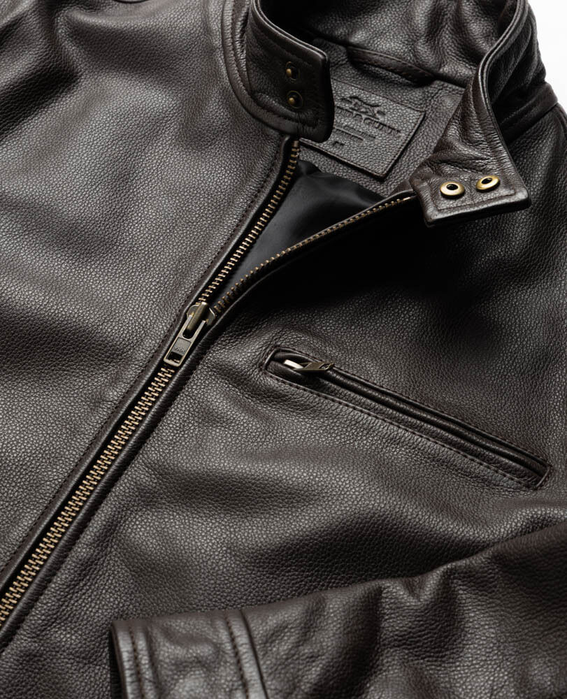 Canvastown Leather Jacket, EXPRESSO, Detail 2