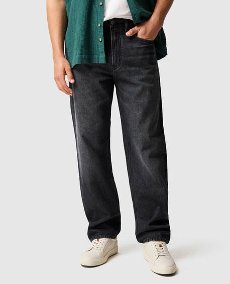 Woodbine Loose Fit Jean, CHARCOAL