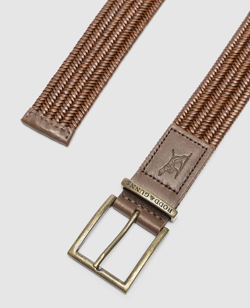 Stirling Stretch Belt, COGNAC, Off Front