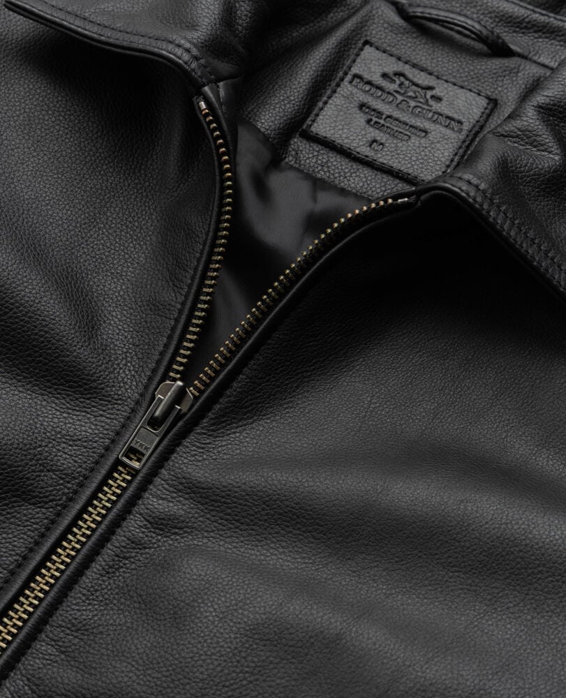 Haymarket Leather Jacket, ONYX, Flat Lay