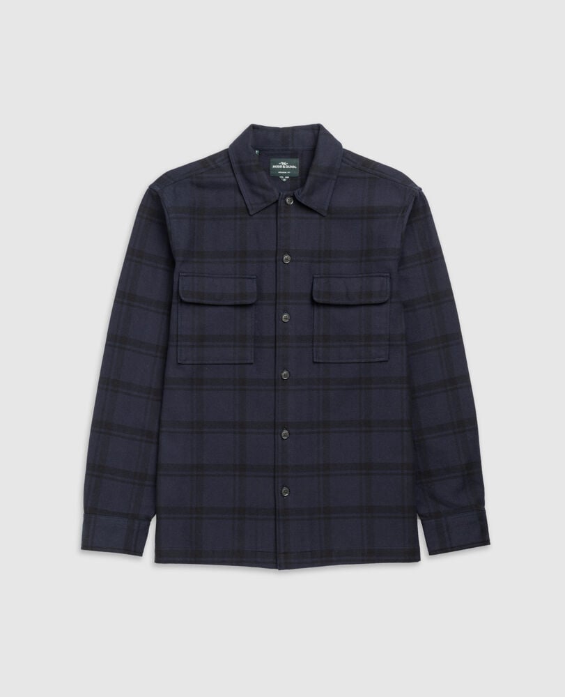 Wadestown Sports Fit Shirt, MIDNIGHT, Flat Lay