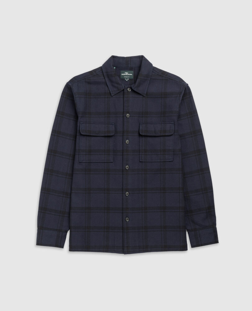 Wadestown Sports Fit Shirt, MIDNIGHT, Flat Lay