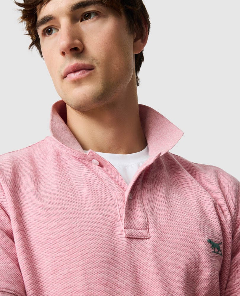 The Gunn Sports Fit Polo, CORAL, Detail 3