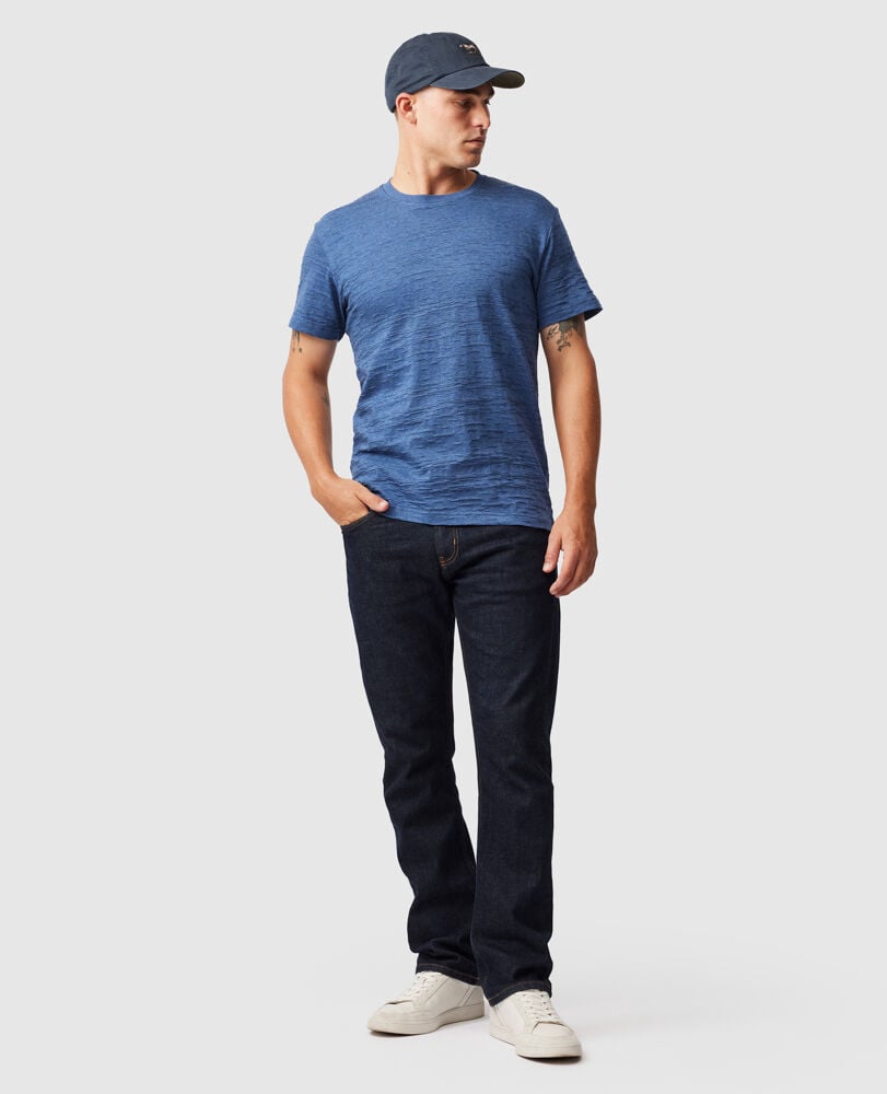 Leith Valley Sports Fit T-Shirt , OCEAN, Off Front