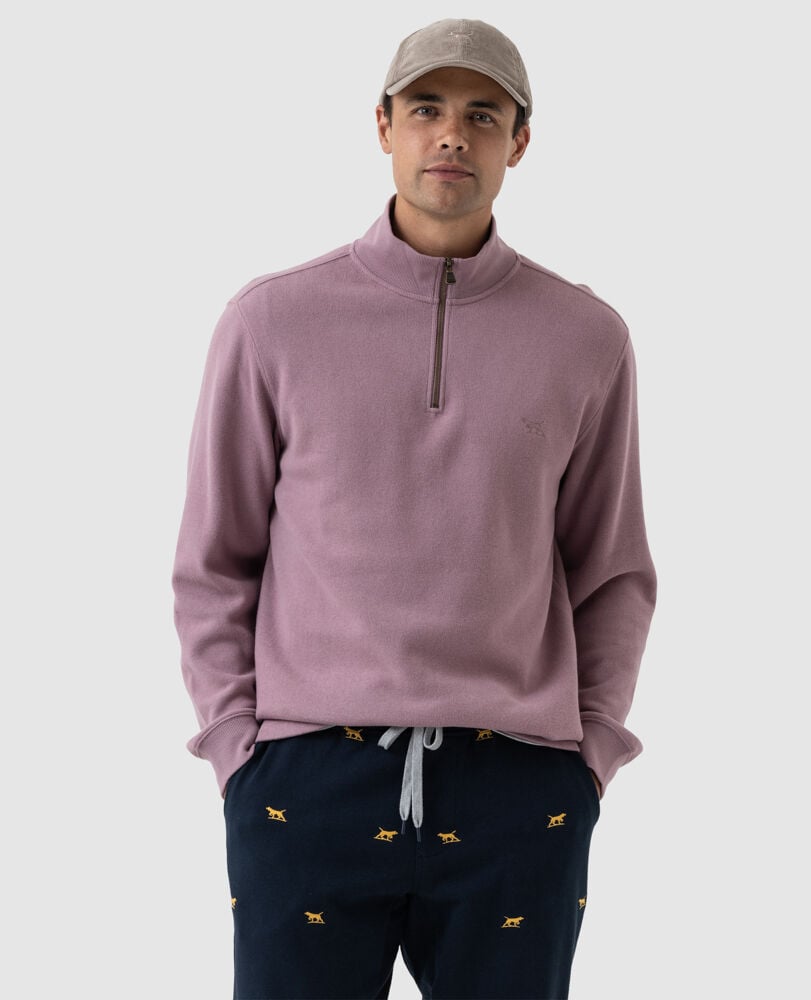 Alton Ave 1/4 Zip Sweatshirt, MAUVE, Front