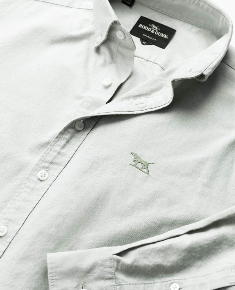 Chemise slim en coton oxford Gunn, EUCALYPTUS, Detail 2