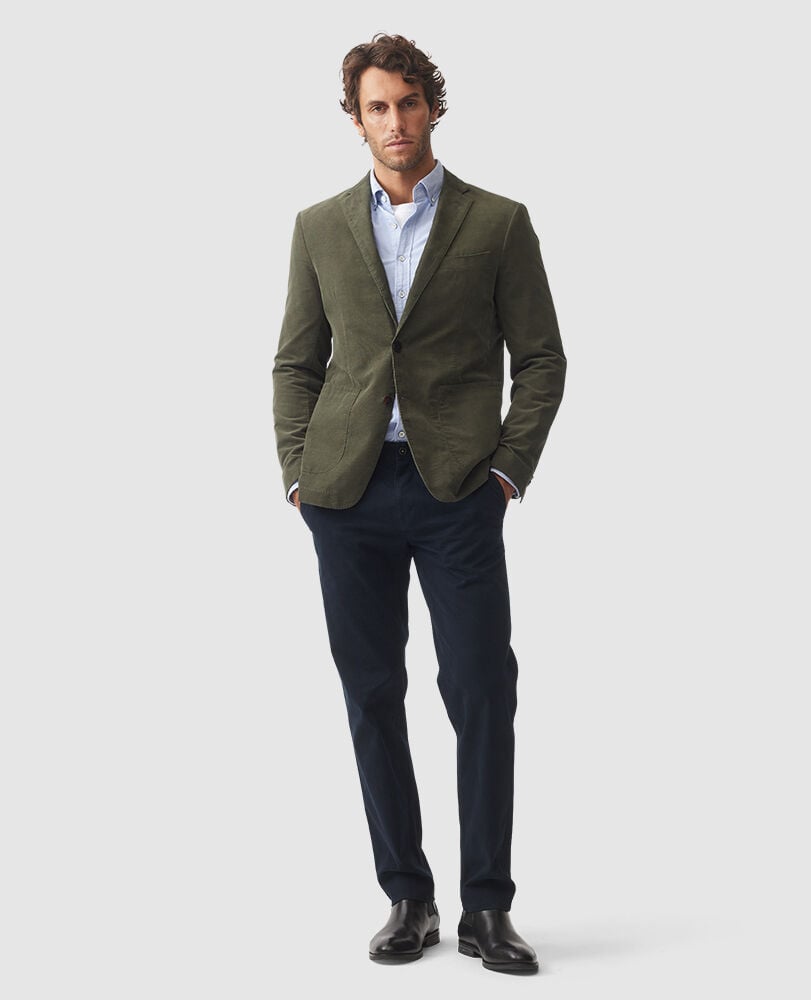 Saint Bathans Sports Fit Jacket, MOSS, Off Front