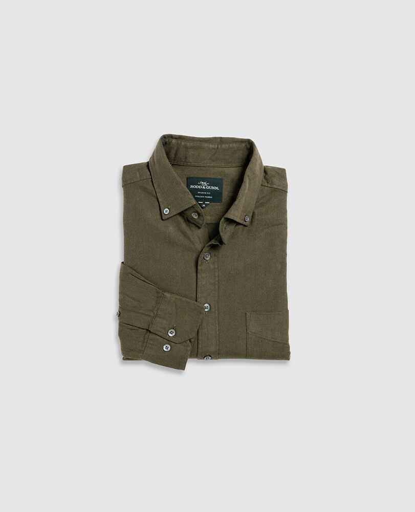 Barrhill Sports Fit Shirt, LODEN, Flat Lay
