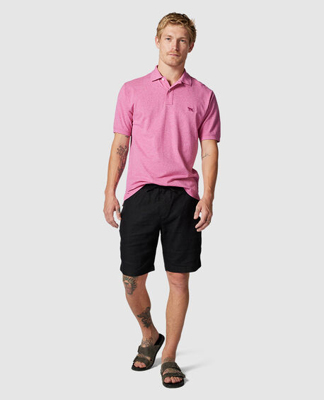 Short en lin Resort, 23 cm, NOIR