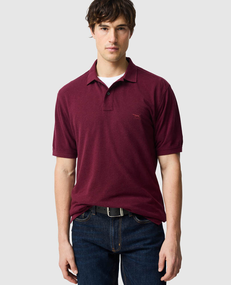 The Gunn Original Fit Polo, OCHSENBLUTROT, Front