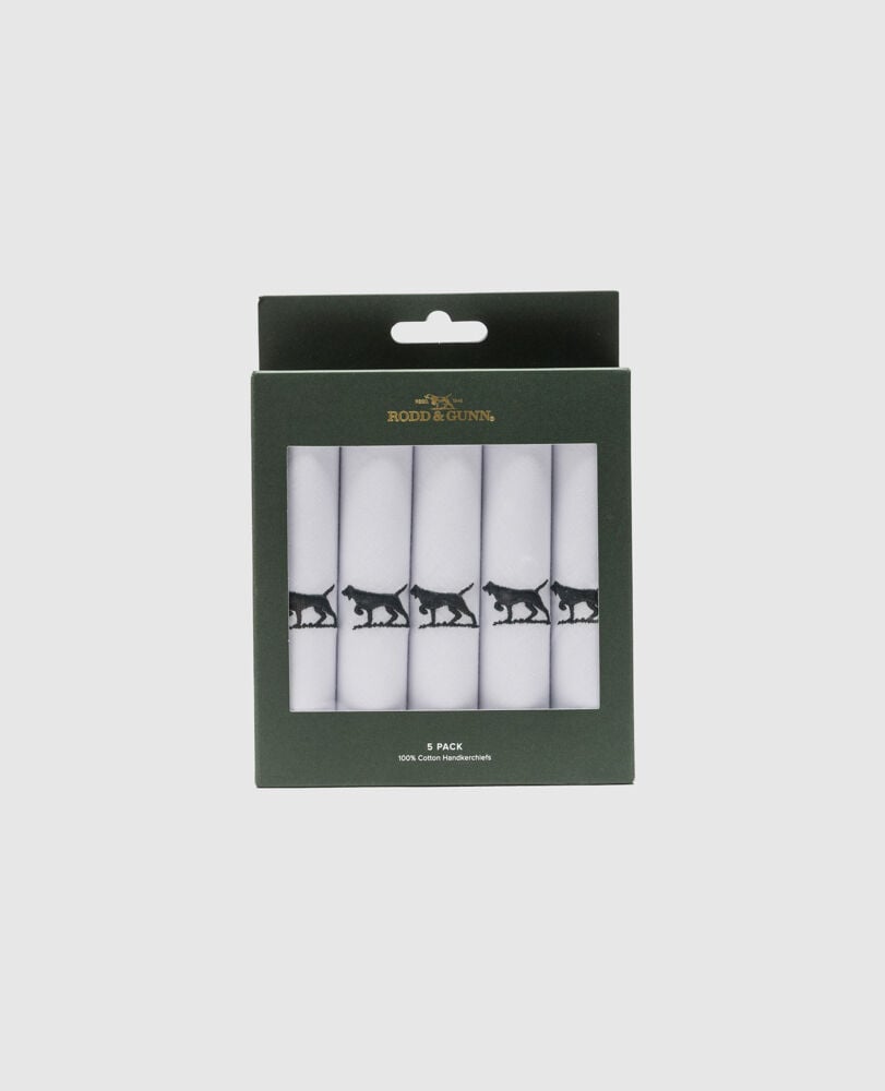Gunner Handkerchief 5 Pk, WHITE, Front