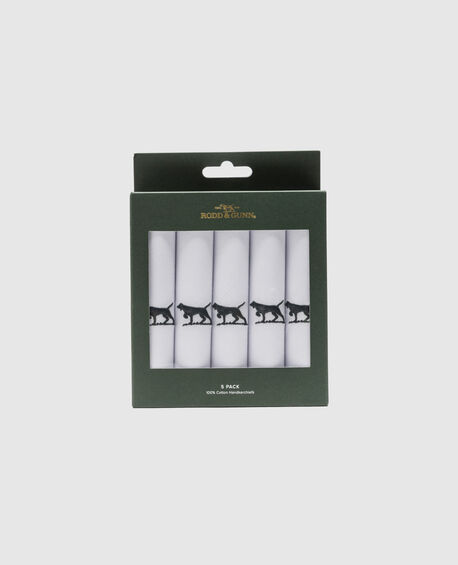 Gunner Handkerchief 5 Pk, WHITE