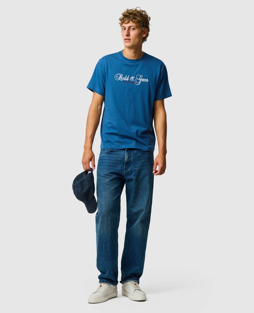 Wendon Valley Tee, DENIM, Off Front