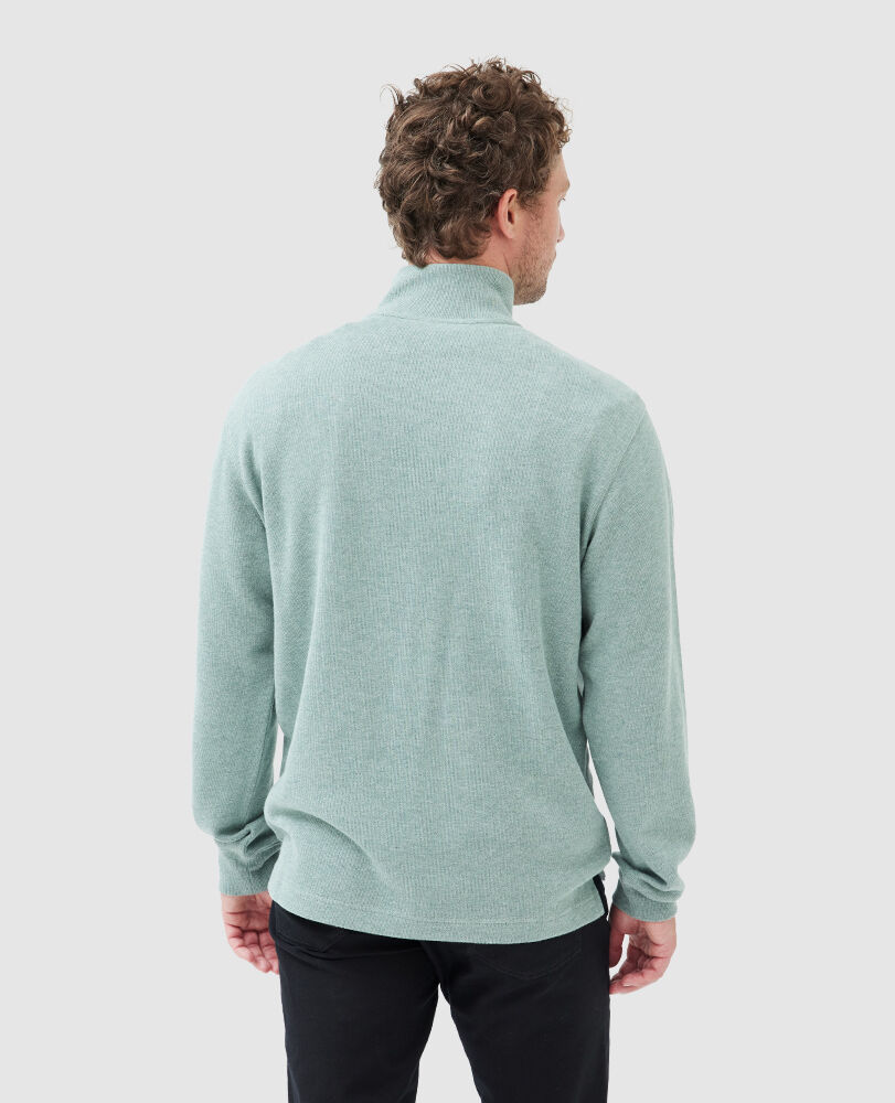 Sweatshirt col 1/4 zip alton ave, SAUGE, Back