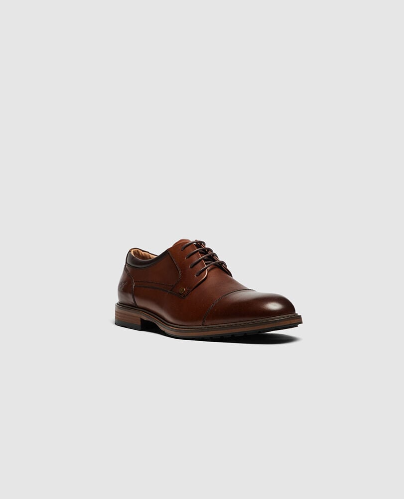 Darfield Derby Shoe, AMARETTO, Off Front
