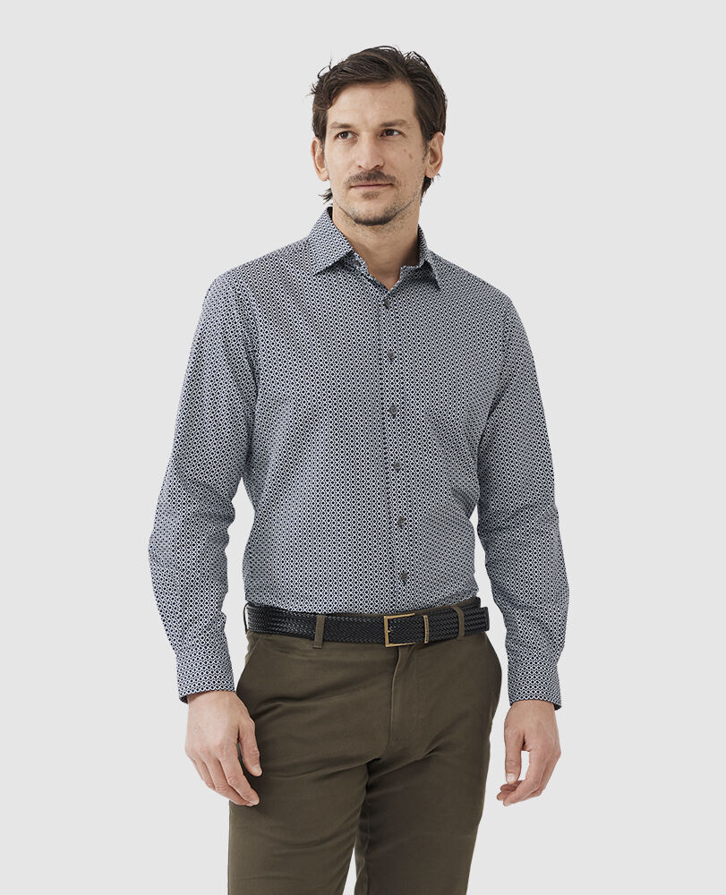 Marlow Sports Fit Shirt, MIDNIGHT, Front