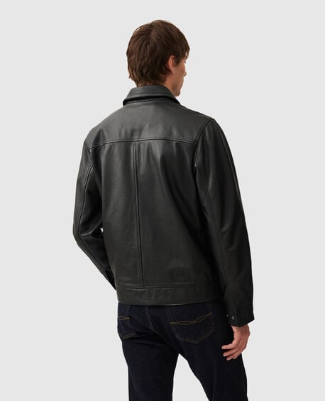 Haymarket Leather Jacket, ONYX