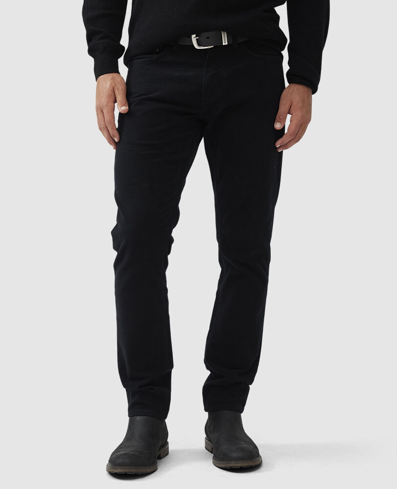 Gerade Straight Moleskin-Jeans Albury, NERO, Front