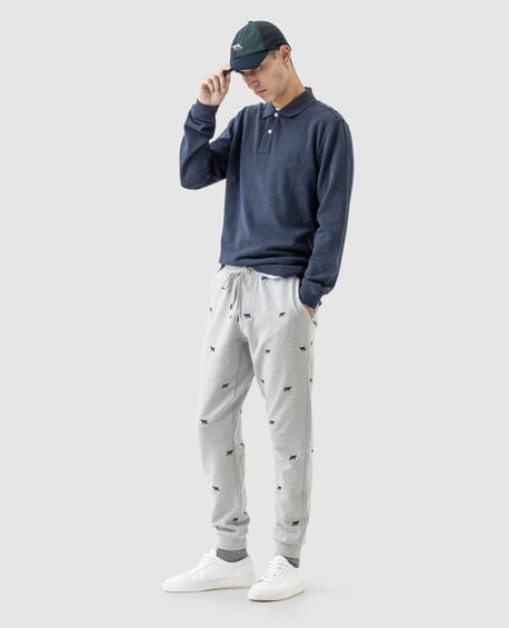 Long Sleeve Sports Fit Gunn Polo, DEEP OCEAN