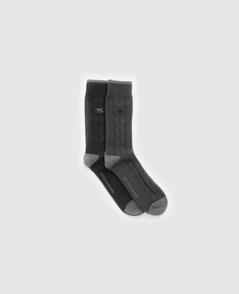 Dunedin Cable Sock 2 Pack, CARBON-CHARCOAL, Back