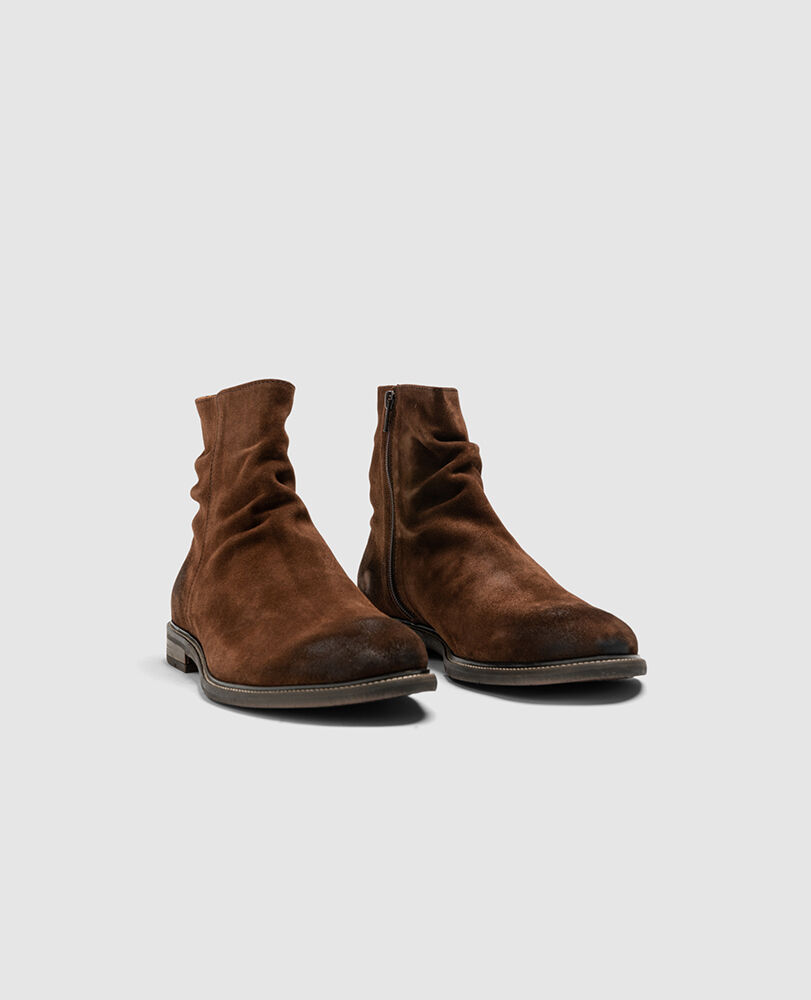 Port Wells Zip Boot, CHOCOLATE SUEDE