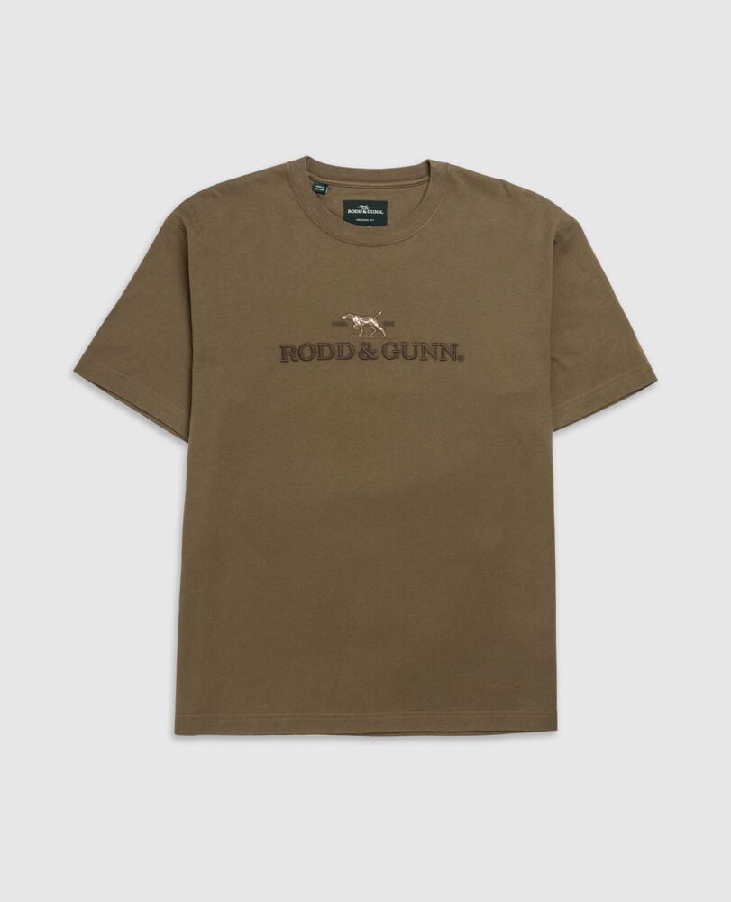The Peaks Logo Tee, OLIVE, Flat Lay