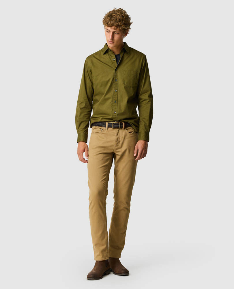 Mavis Lake Sports Fit Shirt, KHAKI, Off Front