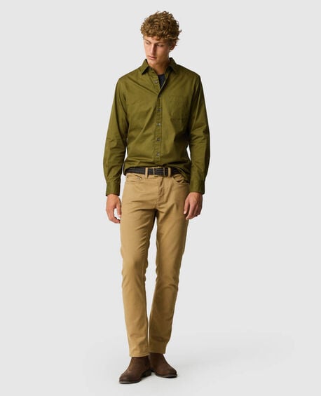 Mavis Lake Sports Fit Shirt, KHAKI