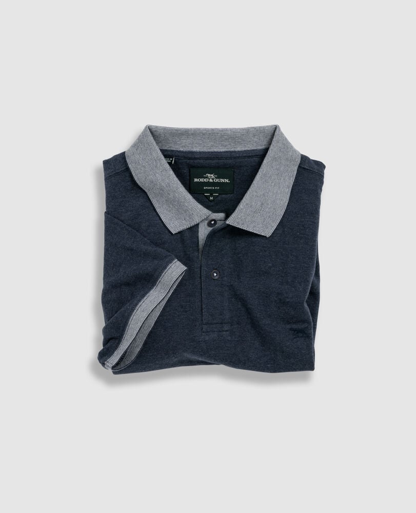 New Haven Sports Fit Polo, NAVY, Flat Lay