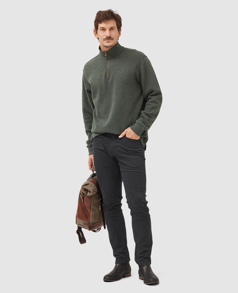 Sweatshirt col 1/4 zip alton ave, FOR&Ecirc;T, Off Front