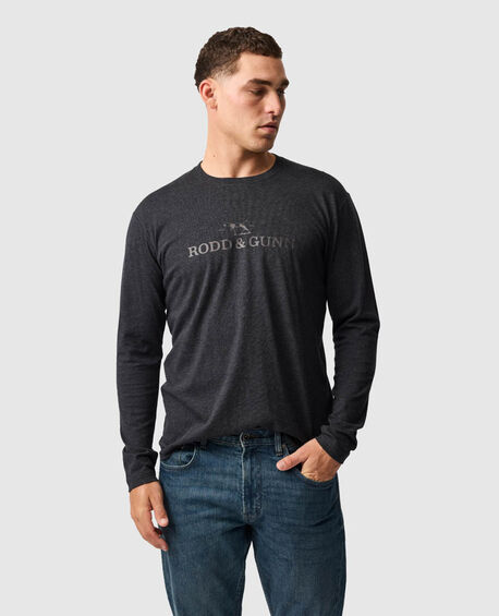 Long Sleeve Logo T-Shirt, CHARCOAL