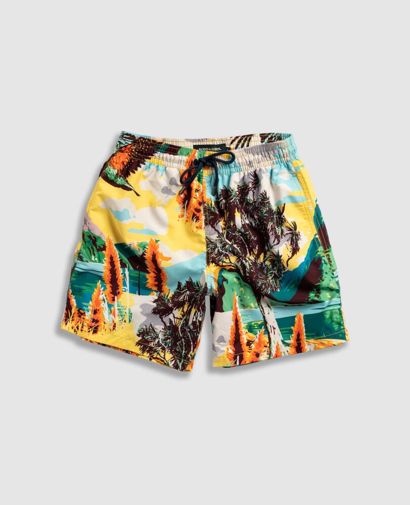 Blue Gum Bay Swim Short, SUNRISE, Flat Lay