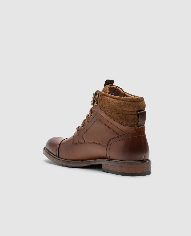 Dunedin Military Boot, TAN BURNISH, Flat Lay