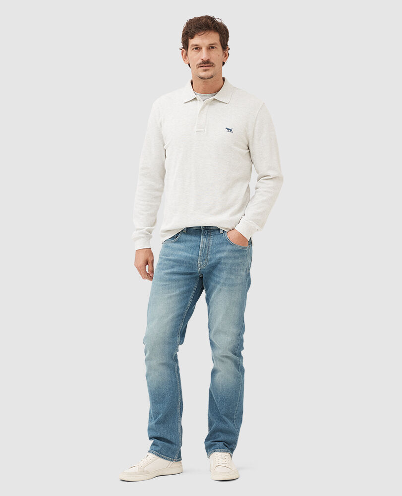 Polo manches longues gunn, NUAGE, Off Front