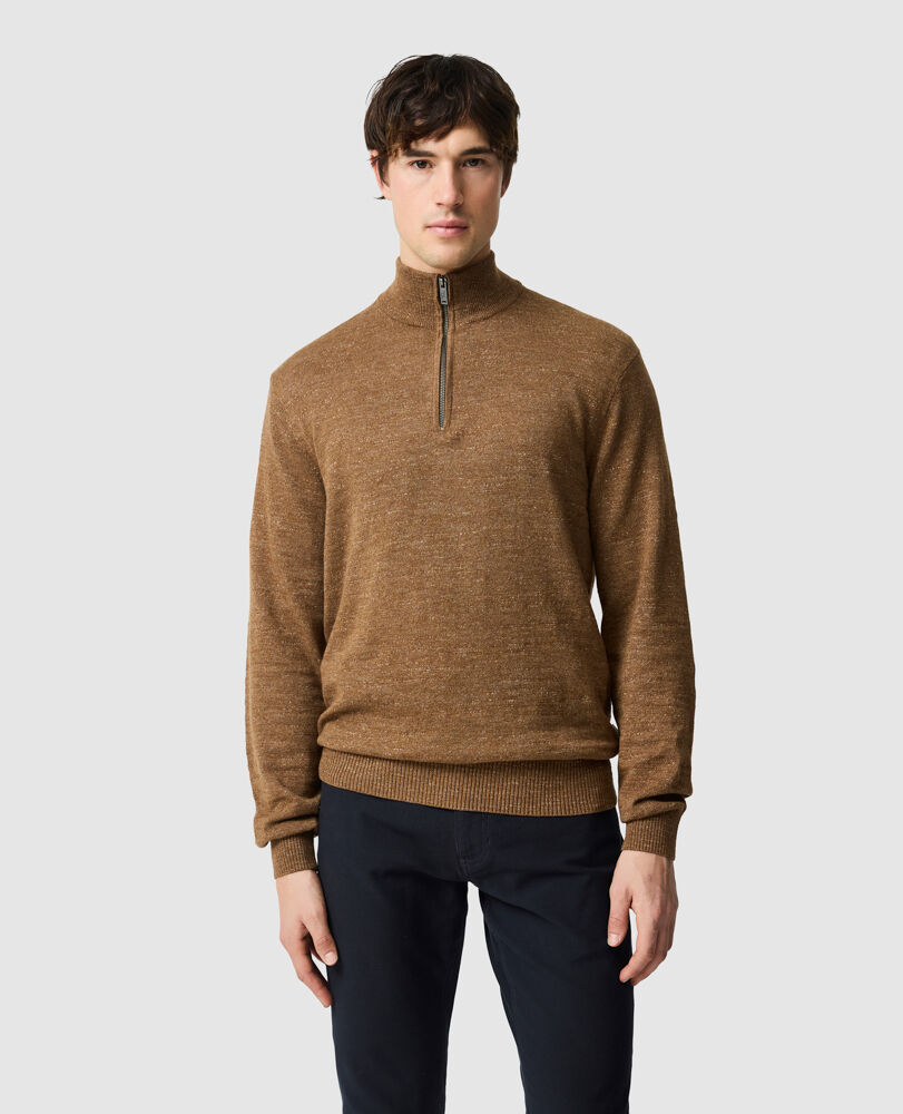 Fortrose 1/4 Zip Knit, MUSKAT, Front