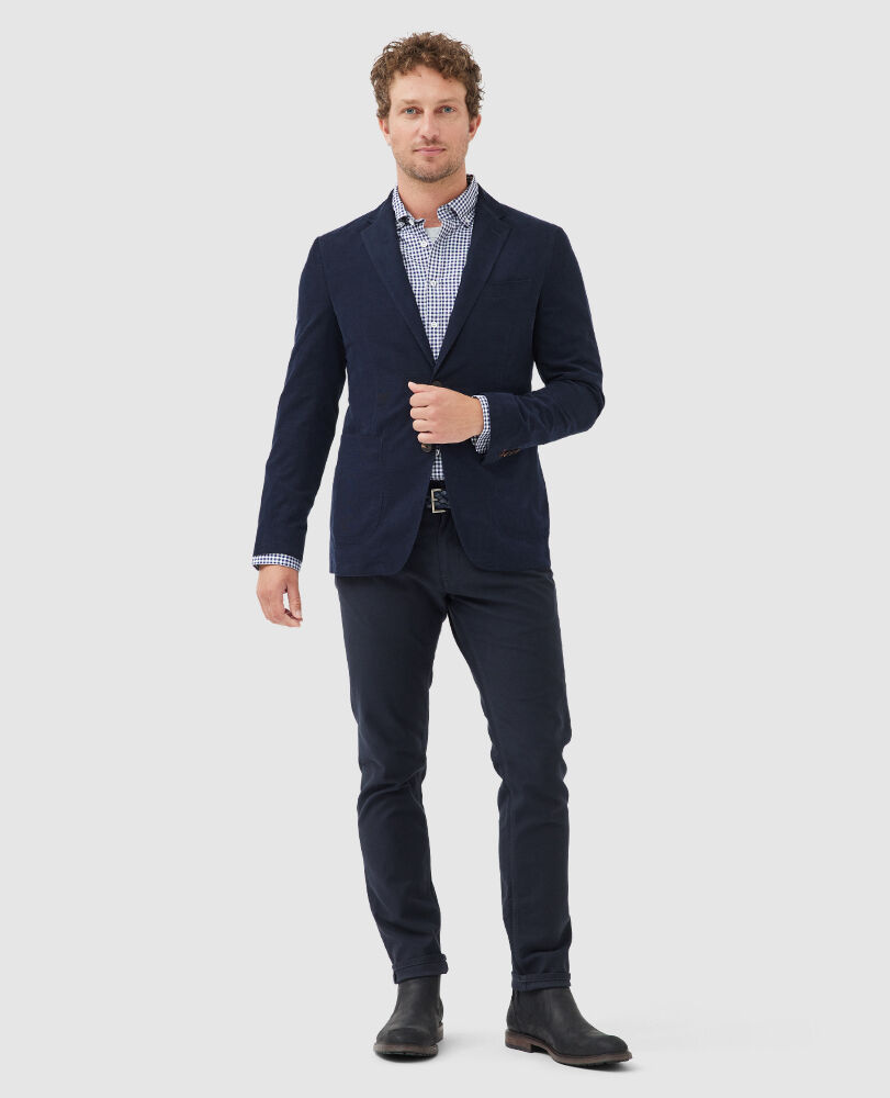 Gunn Check Oxford Sports Fit Shirt, SNOW, Off Front