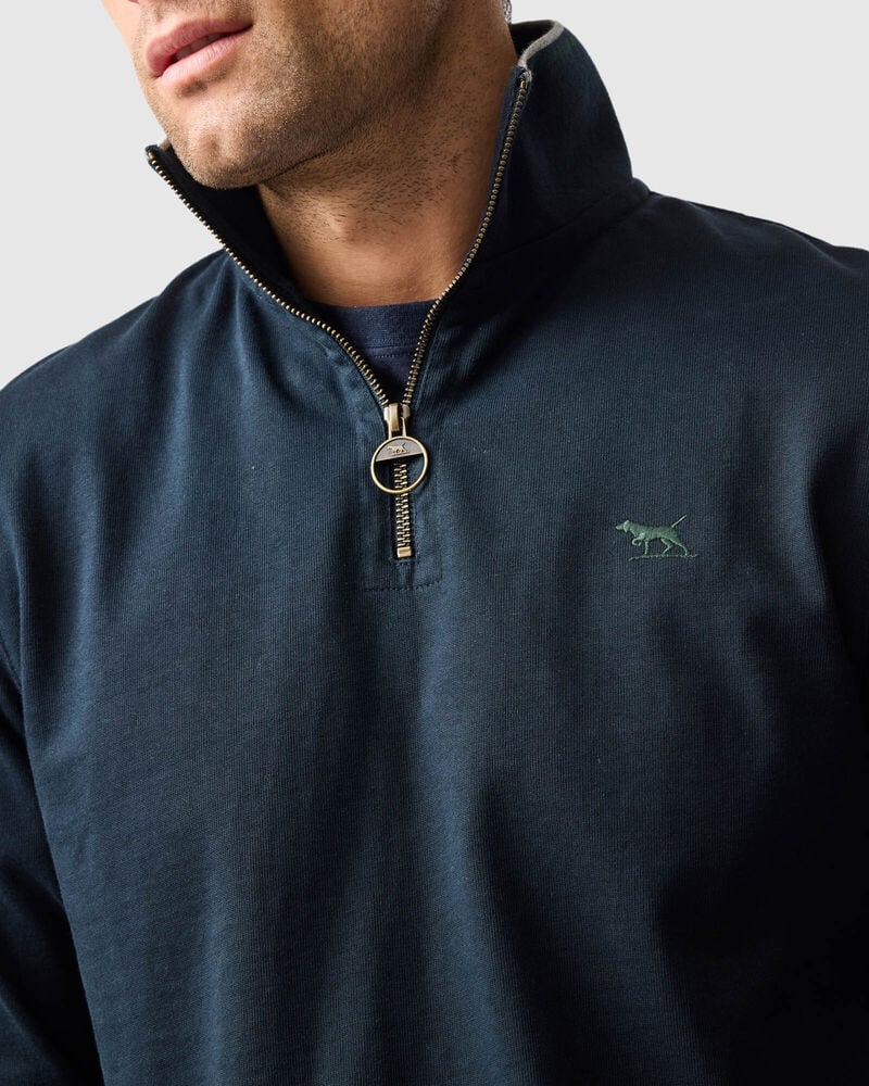 Gunn 14oz 1/4 Zip Sweat, MIDNIGHT, Flat Lay