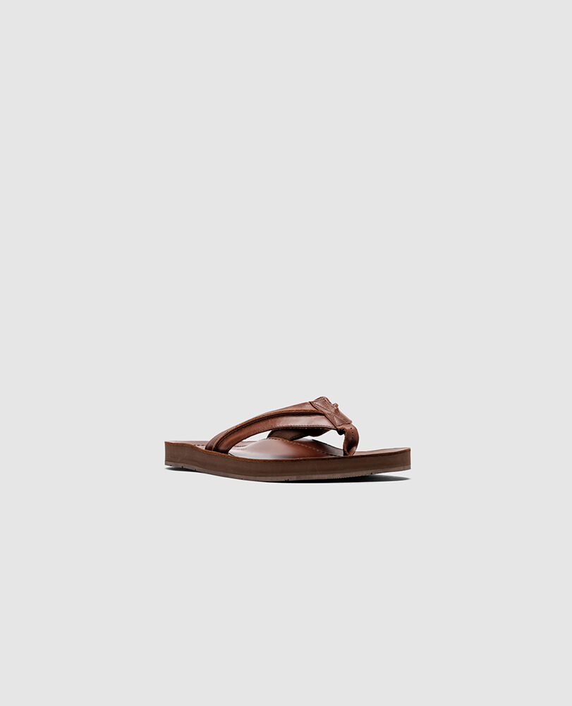 Piha Jandal, COGNAC PULL UP, Off Front