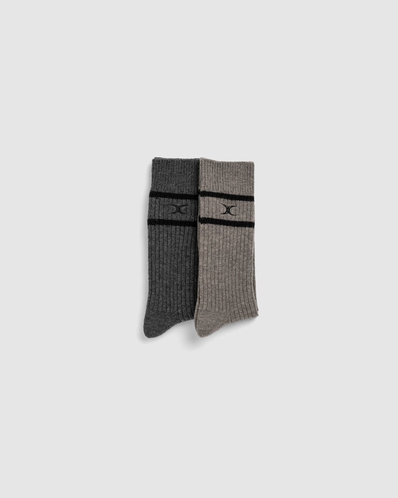 Line Out Sock Two Pack, CHARCOAL/TAUPE, Front