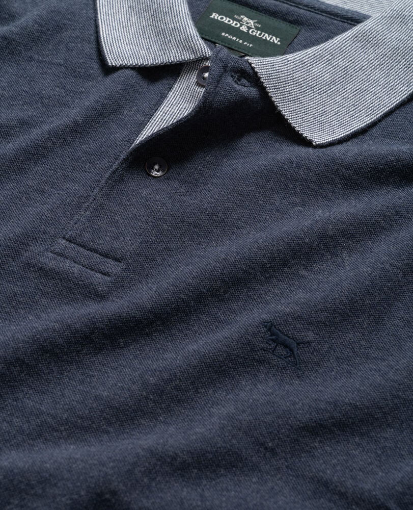 New Haven Sports Fit Polo, NAVY, Detail 2