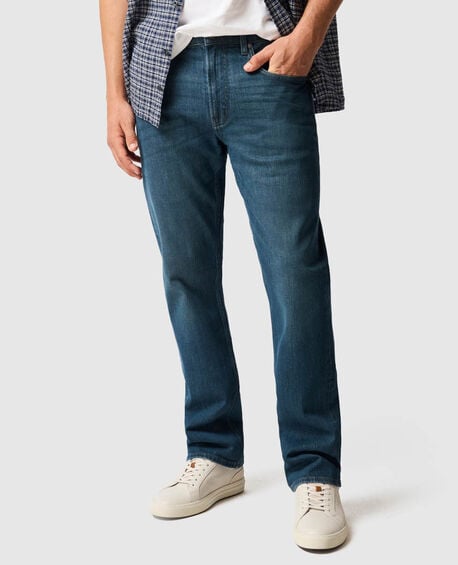Kurow Relaxed Fit Italian Denim, MID BLUE