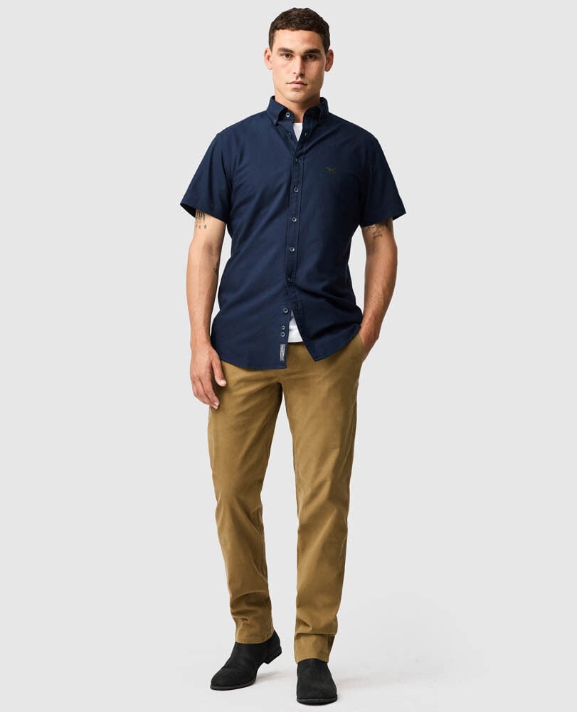 Gunn Oxford Sports Fit Shirt, INK, Off Front