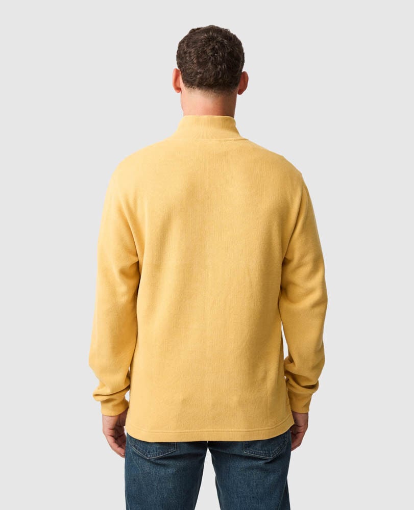 Alton Ave 1/4 Zip Sweat, MUSTARD, Back