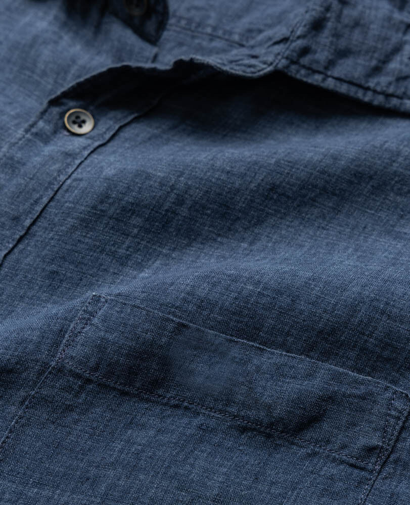 Chemise slim en lin Coromandel, MARINE, Detail 2